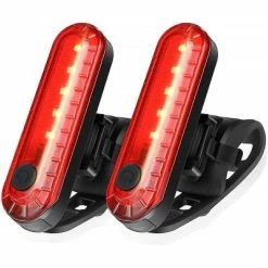 Unbranded 2pcs Usb Rechargeable Led Bike Tail Light (Rouge Light)