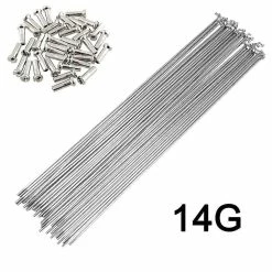 Unbranded 10 X 14g 294mm En Acier Inoxydable Mountain Road Bike Bicycle Spokes Avec