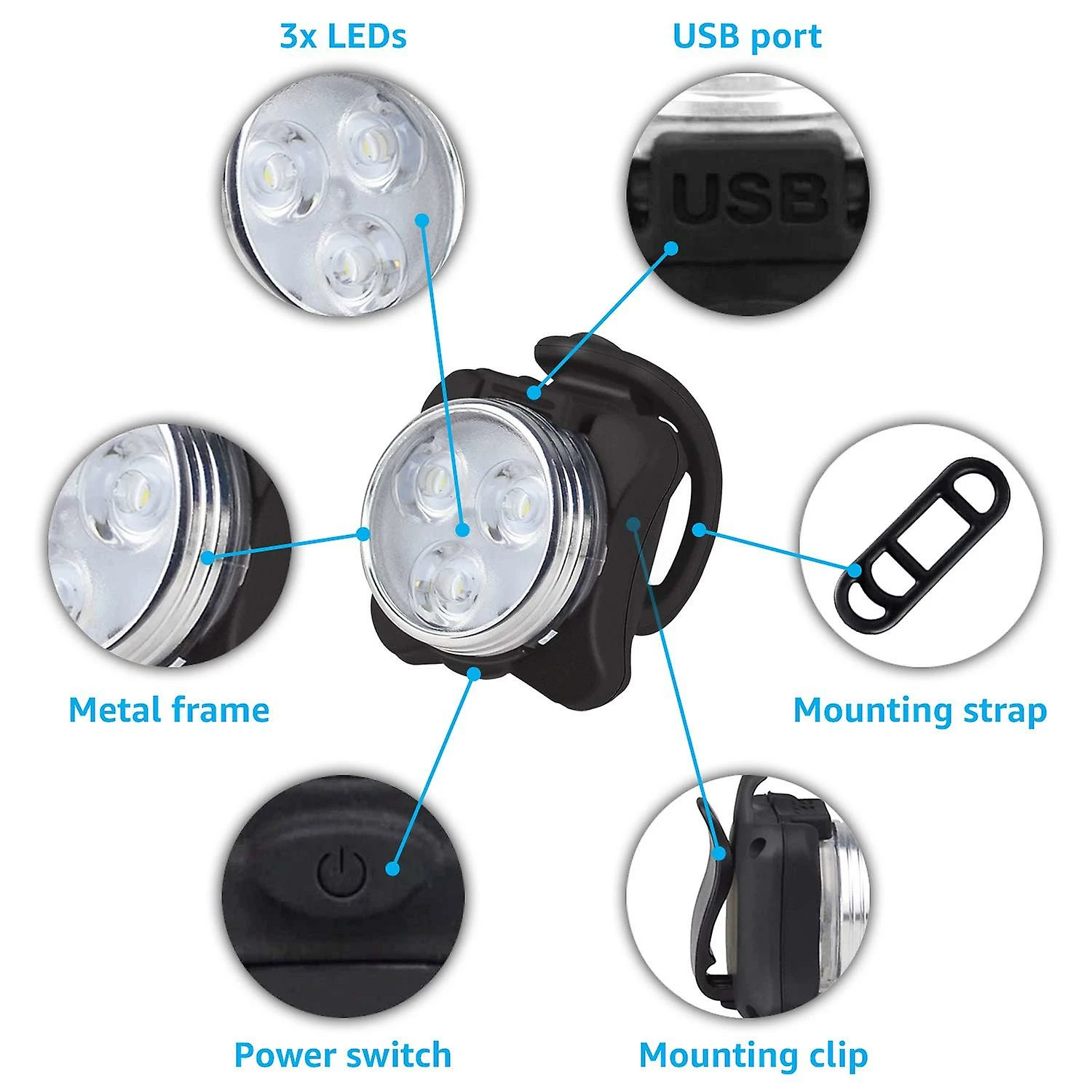 Unbranded 2pcs Bike Safety Warning Light Bicycle Signal Light Imperméable à L’eau Et à La Poussière – Image 4