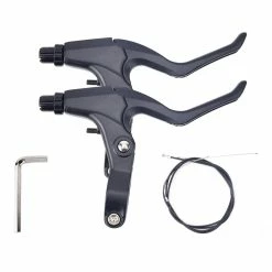 Unbranded 1 Set Bicycle Brake Handle Haute Dureté Antirouille Alliage D’aluminium Mountain Road Bike Brake Lever Kit Pour VTT