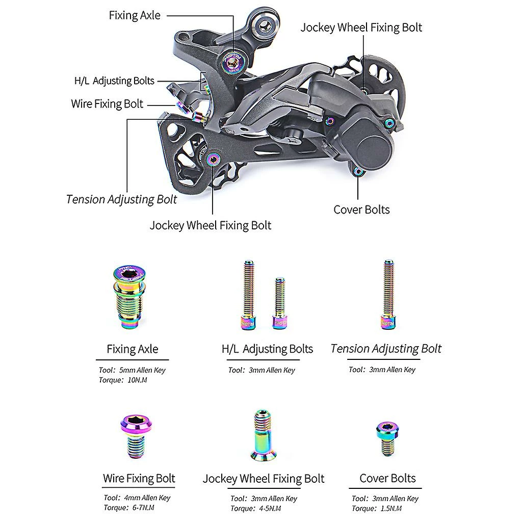 ESTONE Alliage De Titane M7000 Xt M8000 Mountain Bicycle Shift Bolts Set Mtb Bike Oil Disc Brake Screw Kits – Image 4