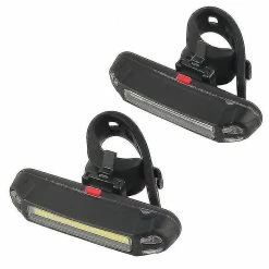 Unbranded 2pcs Imperméable à L’eau Riding Bicycle Led Feux Arrière Bike Cob Avertissement Lumière U