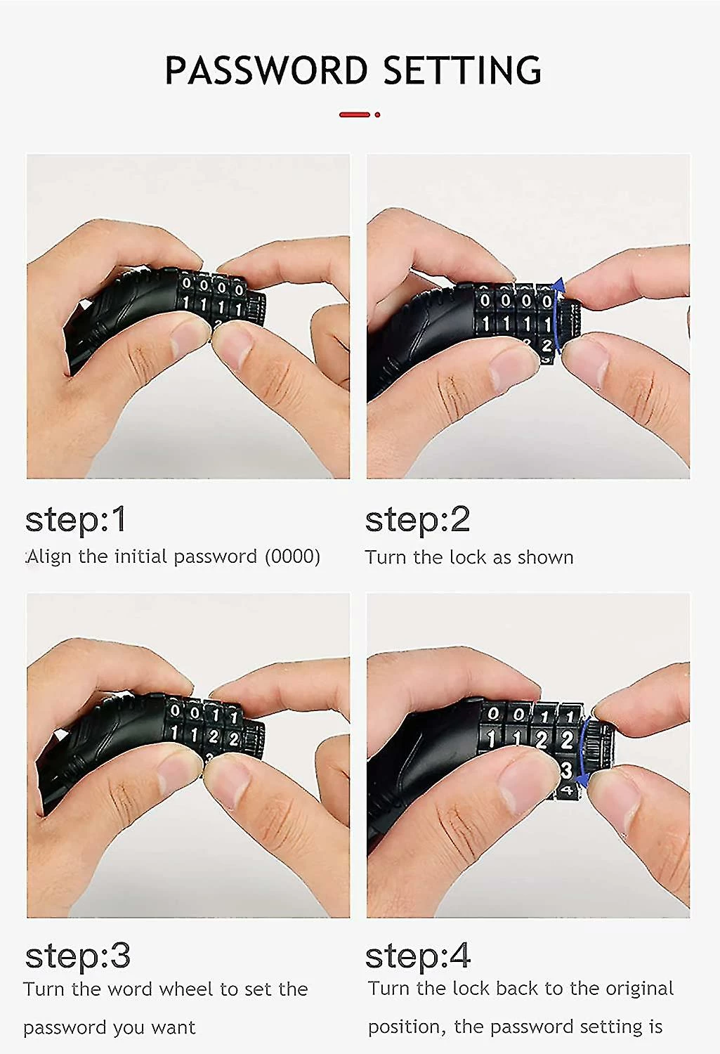 Hggqvvs Mini Cadenas Portable Bike Lock Peut être Combiné Librement (noir) – Image 4