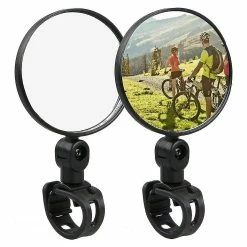 Hggqvvs 1 Paire Universal Mountain Bike Guidon En Verre Miroir à 360 Degrés Rotation Réflecteur Miroir Cyclisme