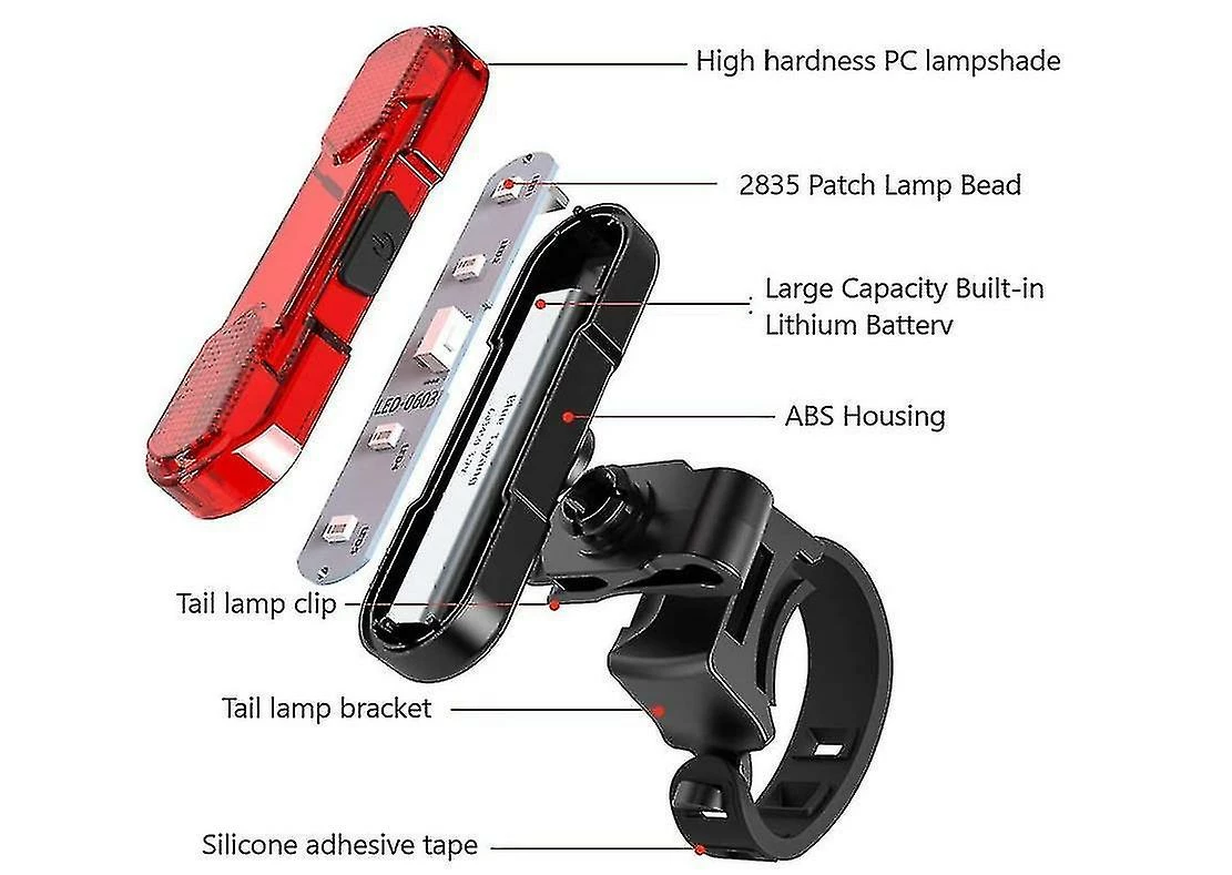 Unbranded 2 Pcs Bike Tail Light, Usb Rechargeable Bicycle Rear Light360 Degré Rotation Waterproof Bicycle Tail – Image 2