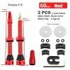 Born Pretty Bike Tubeless Rim Presta Valves Set 44/60mm Mamelon Laiton Noyau Cnc Usiné Anodisé Tige Caoutchouc Base Vélo Accessoires