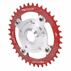 Unbranded 104bcd E-bike Chainring + Adaptateur Compatible Avec Tongsheng Tsdz Crankset, Rouge 38t