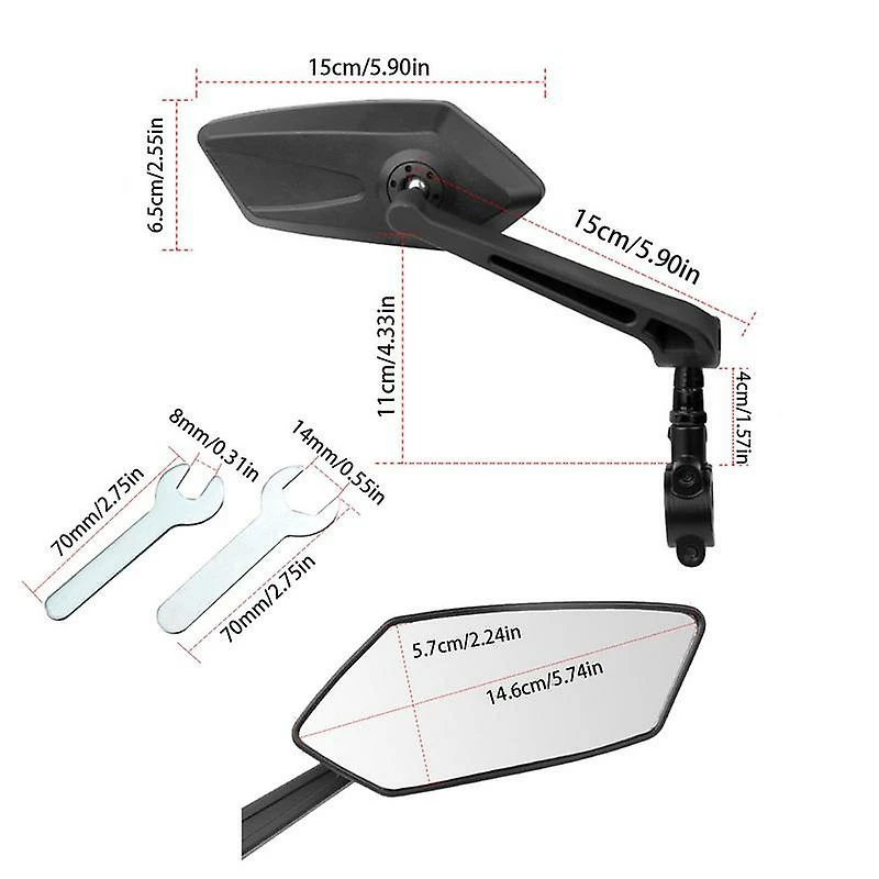Unbranded Vélo Guidon Réflecteur RétroViseur Miroir Mountain Bike Vélo Électrique Scooter Hd Plus Large Gamme Angles Réglables Miroir – Image 5