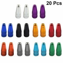 Unbranded 20pcs Presta Valve Cap Anodized Machined Aluminum Alloy French Style Bike Tire Valve Caps Dust Covers A