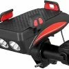 Unbrand 4-en-1 Multi-fonctionnel Bicycle Front Led Light - Universal Bike Phone Mount Holder Puissant Phare De Vélo Usb Rechargeable 4000mah In-built Power B