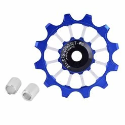 Gegong Meijun Ceramic Bearing Alliage D’aluminium Bicycle Bike Rear Derailleur Pulley Guide Wheel (bleu)