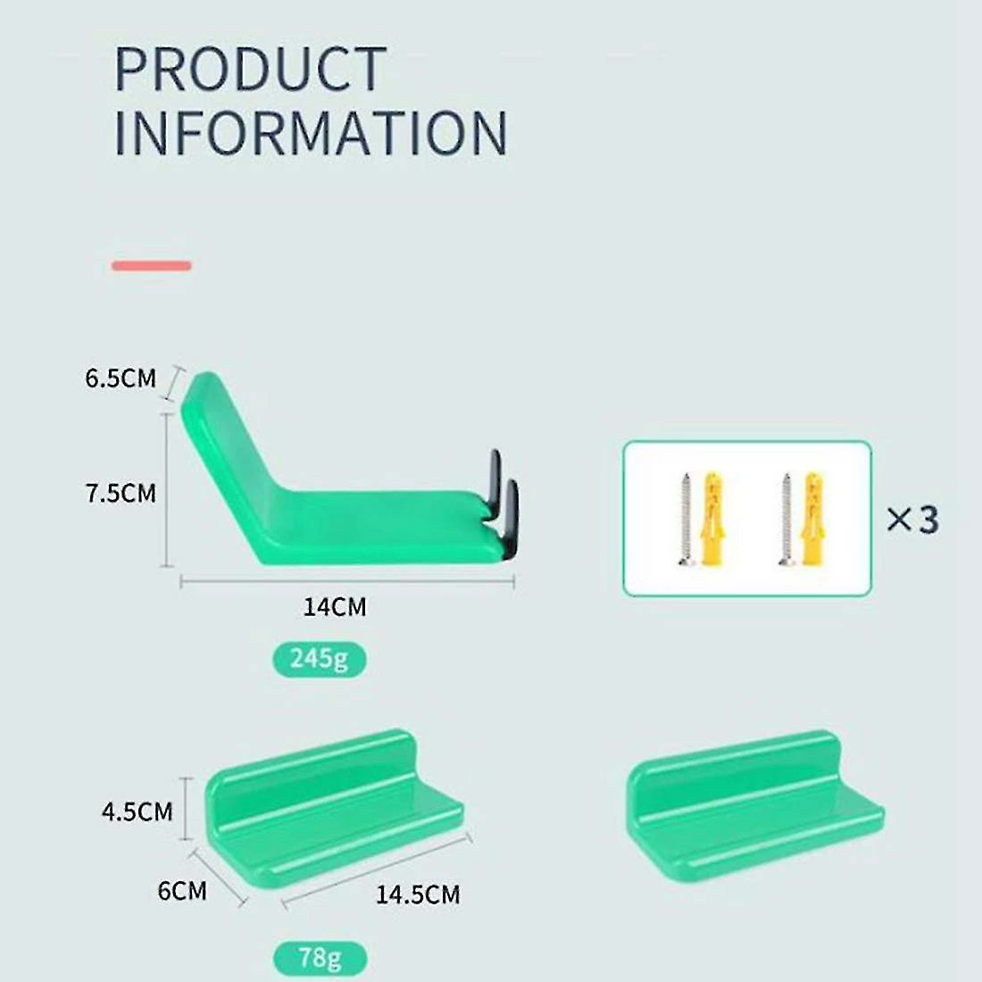 Unbranded 3pcs / Set Bike Wall Mount Bicycle Stand Holder Mountain Bike Rack Stands Hanger Hook Storage Bicycle – Image 2