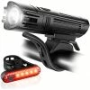 Unbranded Ascher Ultra Bright USB Rechargeable Bike Light Set Puissant Bicycle Front Phare Et Arrière Feu Arrière 4 Modes De Lumière Facile À Installer Pour Les Hommes Femmes