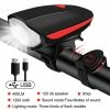 Unbranded Shxx Bicycle Front Light Avec Bike Horn Usb Rechargeable Bike Front Lamp Electronic Bell Cycling Lampe De Poche LanternE VTT Accessoires (rouge) Xq-zxc55