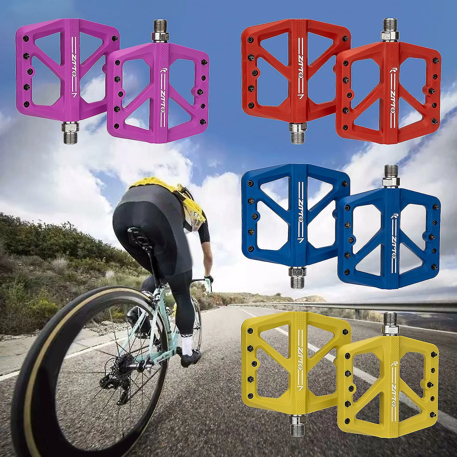 Unbranded 1pair Ztto Bike Platform Pédale Anti Slip Easy Installation Accessoire Road Bike Mountain Bike Clipless Pedal Pour Vélo – Image 3
