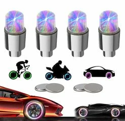 Unbranded Led Tire Lights Pour Voiture 4 Pack Trucks Valve Stem Caps Bike Golf Cart Firefly Wheel Lights Bicycle Moto Pneu Spoke Lights Imperméable à L’eau Pour Les Enfants Garçon