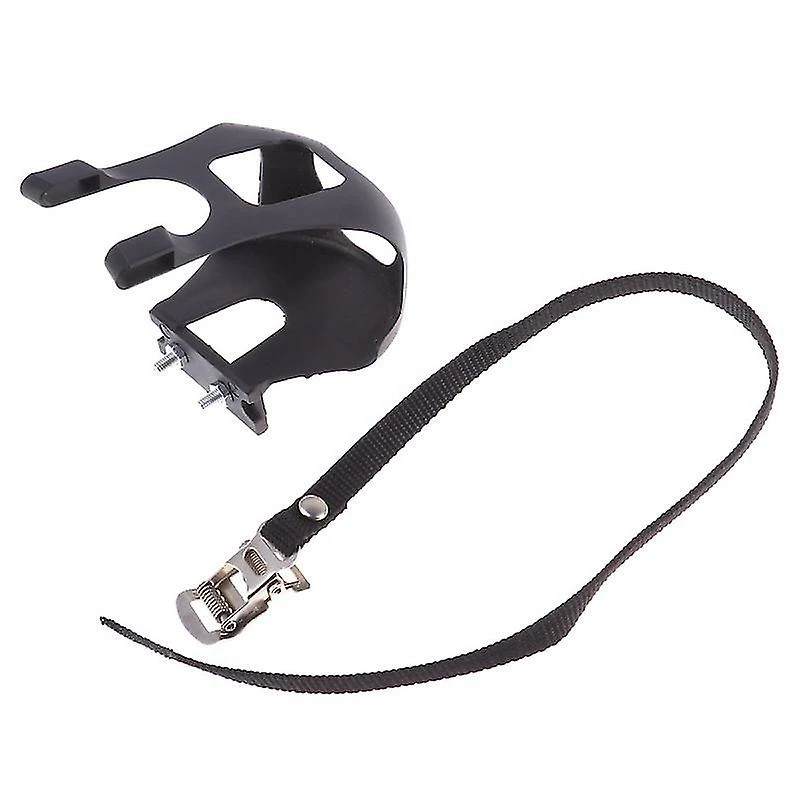 Unbranded 2pcs Cyclisme Vélo De Route Mountain Bike Toe Clips En Plastique Antidérapant Toe Clip Avec Sangles Fixes Pour Pédale (noir) – Image 2