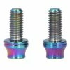 Gegong Risque 2pcs Titanium Alloy Bike Water Bottle Cage Bolts M5x12mm Bicycle Water Bottle Cage Vis Avec Joint Pour Mountain Road Bike