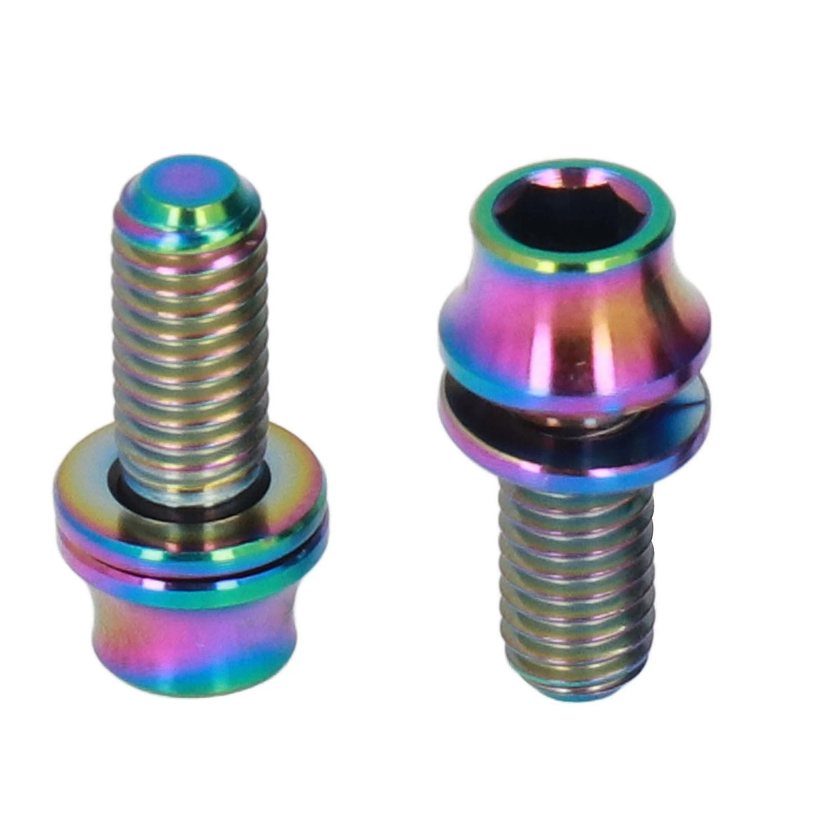 Gegong Risque 2pcs Titanium Alloy Bike Water Bottle Cage Bolts M5x12mm Bicycle Water Bottle Cage Vis Avec Joint Pour Mountain Road Bike – Image 2