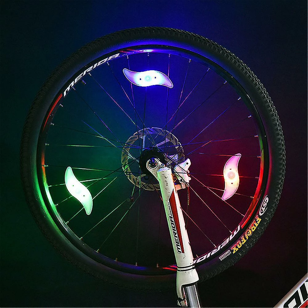 Nw 1776 2pcs 3 Mode D’éclairage Led Neon Bicycle Wheel Spoke Light Waterproof Color Bike Safety Warning Light Cycling Light – Image 4