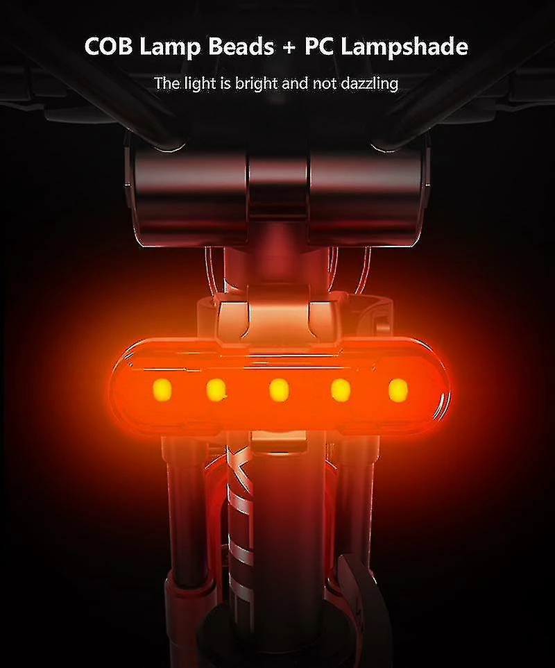 Nw 1776 Lumières De Vélo Usb Charge Led Avertissement Lumières Night Bike Rear Light Mountain Bike Équipement Bicycle Lights Accessoires De Vélo – Image 2
