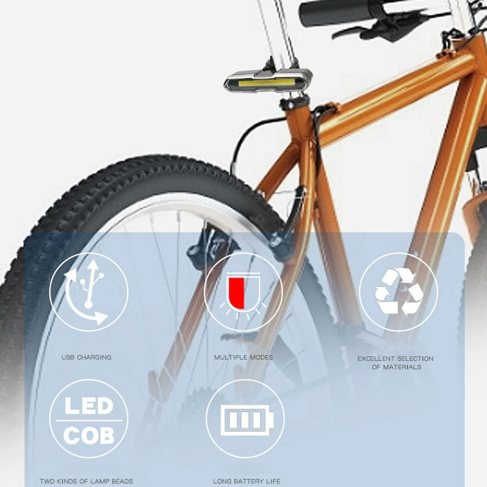 Unbranded Outdoor Safety Riding Bike Tail Warning Light Led Night Riding Waterproof Sports – Image 2