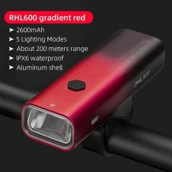 Unbranded Bicycle Light Front 600lumen Ipx6 Bike Light Rechargeable 2600mah 5modes Lampe De Poche Cyclisme Lampe A