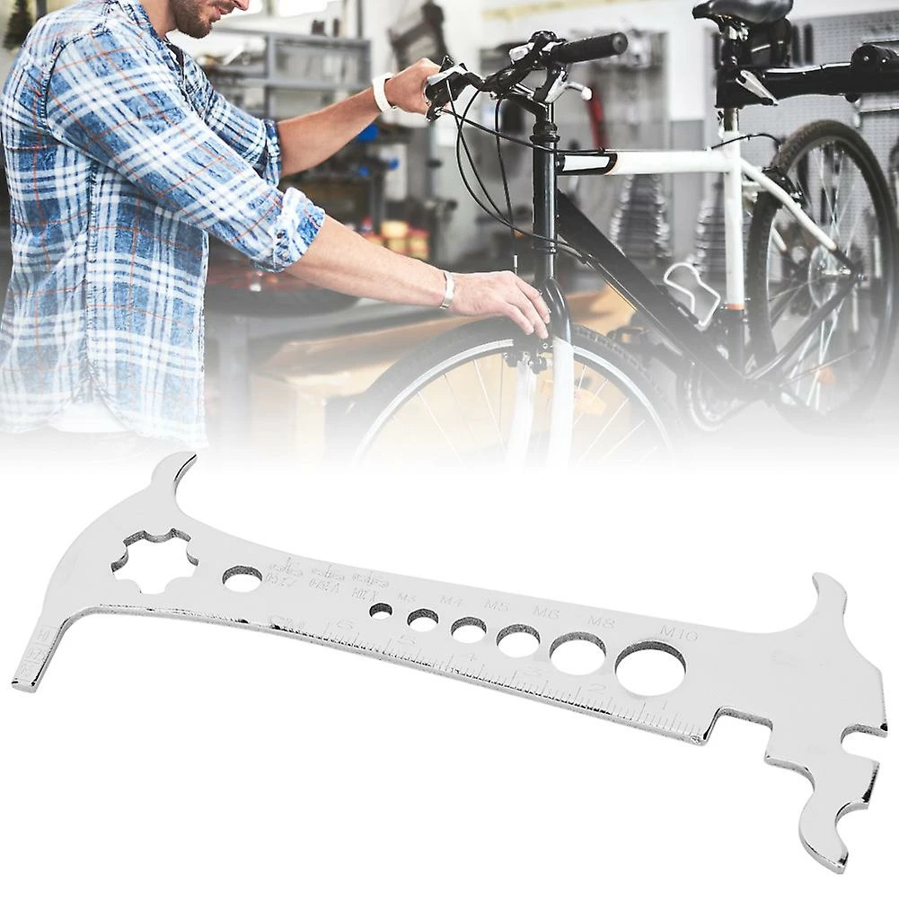 Gegong 6 En 1 Acier Inoxydable Portable Mountain Road Bicycle Chain Measurer Bike Wear Indicator Tool Cycling Accessoire – Image 3