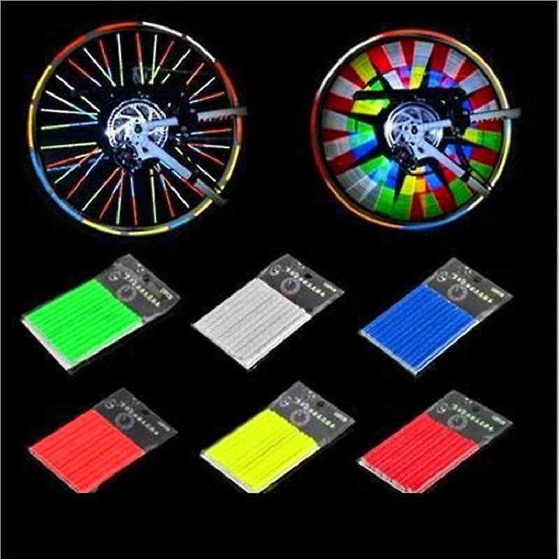 Alisili 12pcs Bicycle Lights Roue Jante Rayon Clip Tube Mountain Bike Strip Réflecteur Réflecteur Avertissement De Sécurité Lumière Cyclisme Accessoires – Image 2