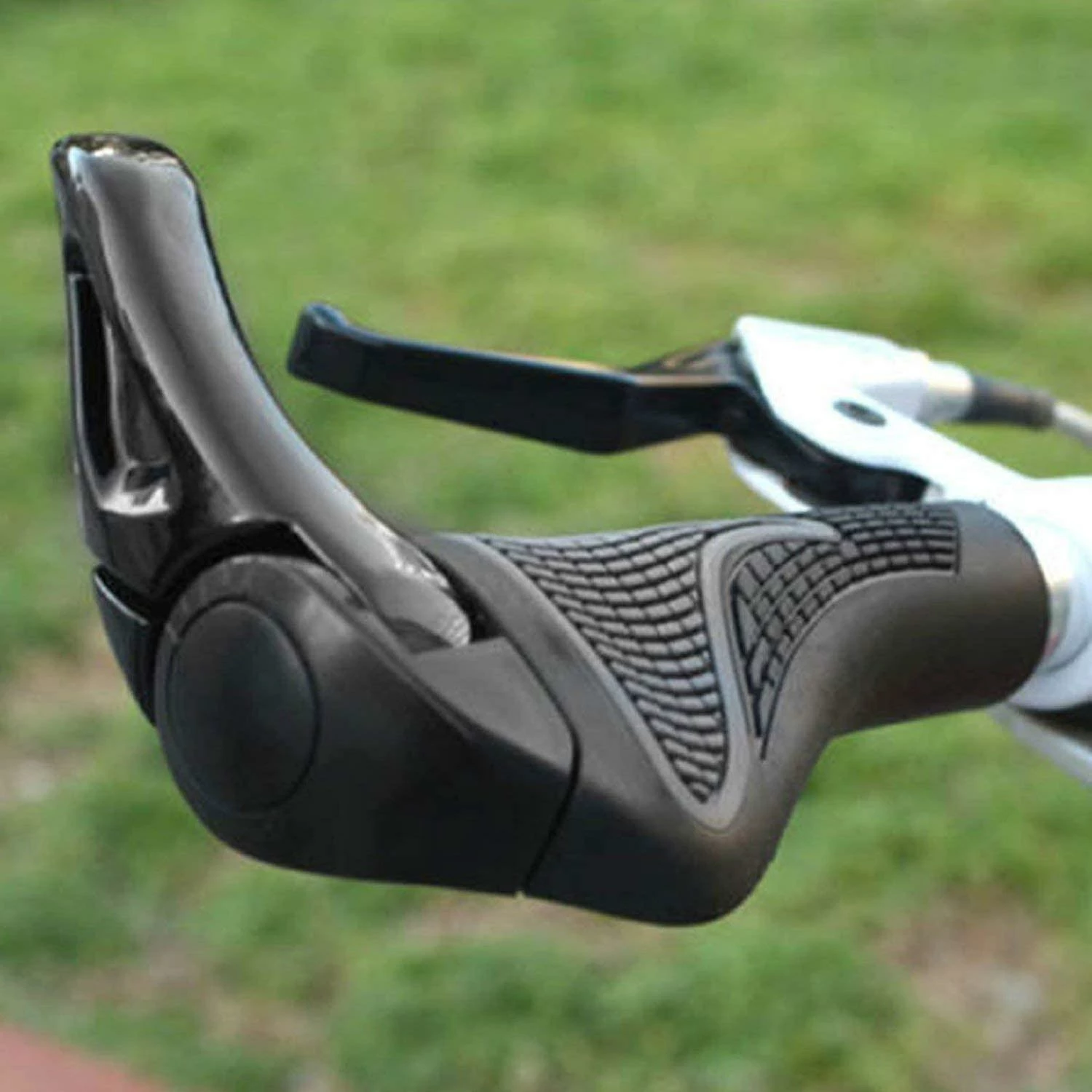 Unbranded Ergonomique Mountain Road Bike Bicycle Horn Anti-slip Silicon Handlebar Grips (Noir) (1pcs) – Image 4