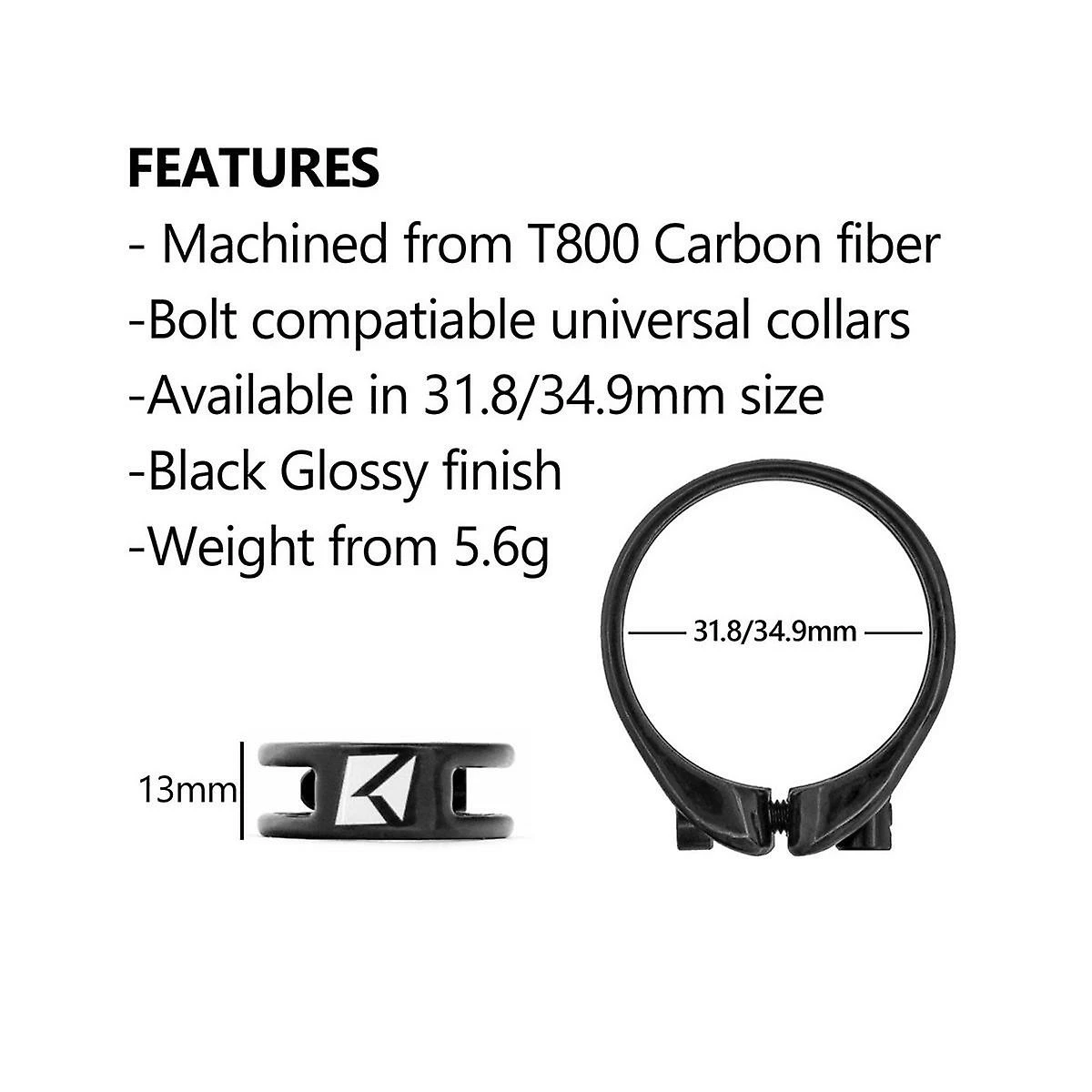 Unbranded 6g Fibre De Carbone Tiges De Siège De Vélo Clamp Mountain Bike Seatposts Pince 34.9mm Super Light Bicycle Ac – Image 3